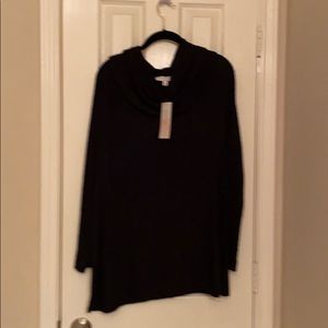 Black cowl neck top